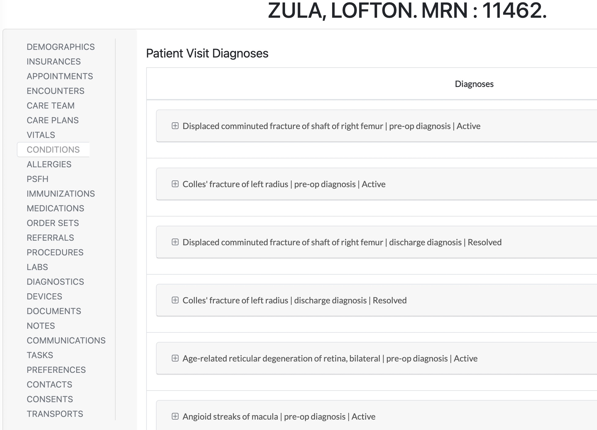 Surgical scheduling patient medical history